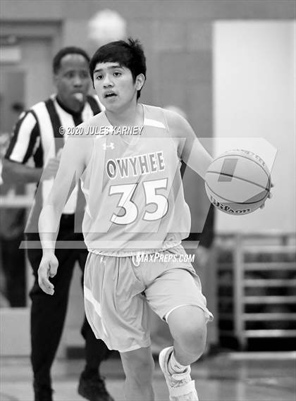 Thumbnail 3 in Pahranagat Valley vs Owyhee (NIAA 1A Southern/Eastern Final) photogallery.