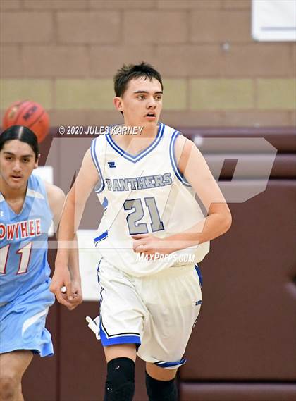 Thumbnail 2 in Pahranagat Valley vs Owyhee (NIAA 1A Southern/Eastern Final) photogallery.