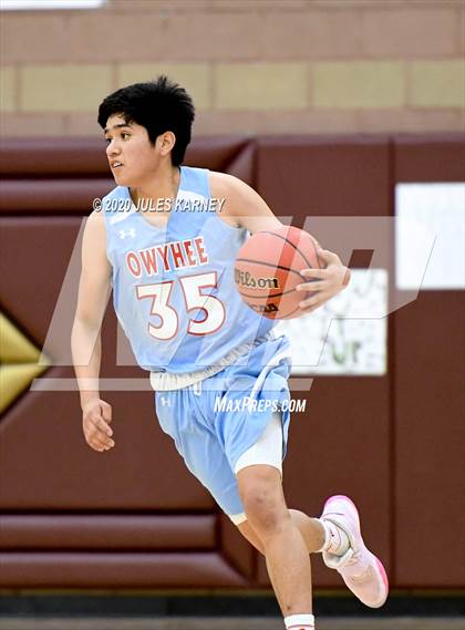 Thumbnail 3 in Pahranagat Valley vs Owyhee (NIAA 1A Southern/Eastern Final) photogallery.