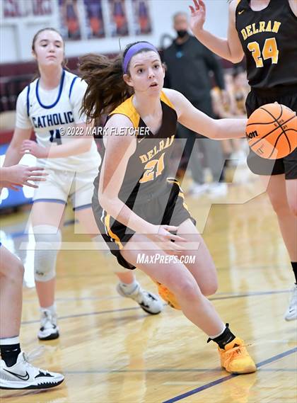 Thumbnail 2 in Wildwood Catholic vs Delran (South Jersey Invitational) photogallery.