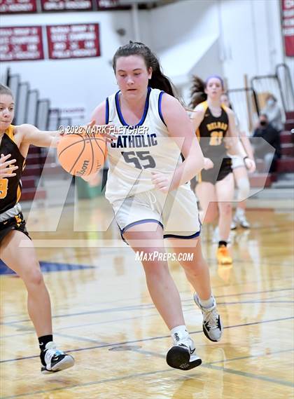 Thumbnail 2 in Wildwood Catholic vs Delran (South Jersey Invitational) photogallery.