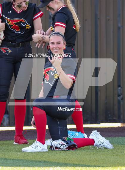 Thumbnail 2 in Melissa @ Aledo (UIL 5A D1 Girls Softball State Semi-Final) photogallery.