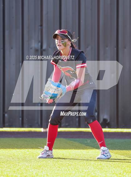 Thumbnail 2 in Melissa @ Aledo (UIL 5A D1 Girls Softball State Semi-Final) photogallery.
