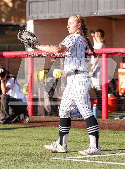 Thumbnail 3 in Melissa @ Aledo (UIL 5A D1 Girls Softball State Semi-Final) photogallery.