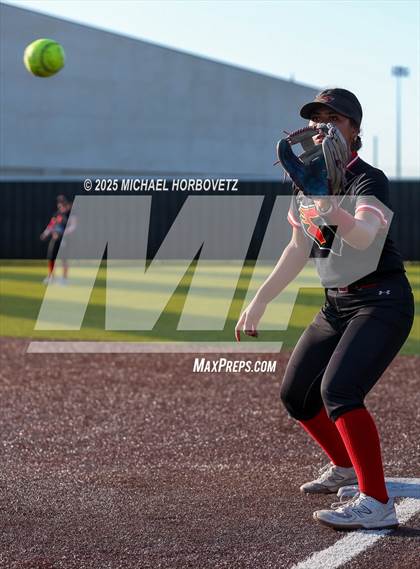 Thumbnail 1 in Melissa @ Aledo (UIL 5A D1 Girls Softball State Semi-Final) photogallery.