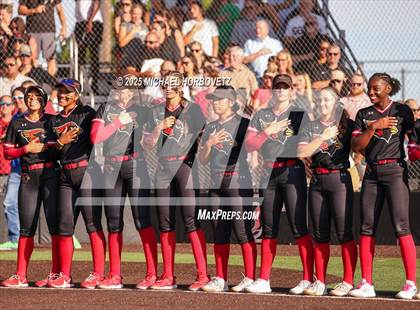 Thumbnail 3 in Melissa @ Aledo (UIL 5A D1 Girls Softball State Semi-Final) photogallery.