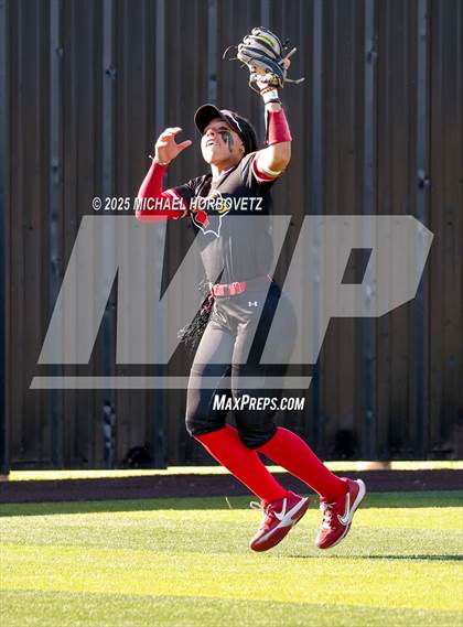Thumbnail 2 in Melissa @ Aledo (UIL 5A D1 Girls Softball State Semi-Final) photogallery.