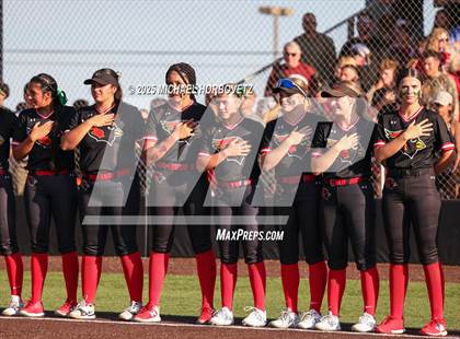 Thumbnail 2 in Melissa @ Aledo (UIL 5A D1 Girls Softball State Semi-Final) photogallery.