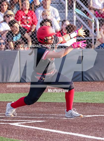 Thumbnail 3 in Melissa @ Aledo (UIL 5A D1 Girls Softball State Semi-Final) photogallery.