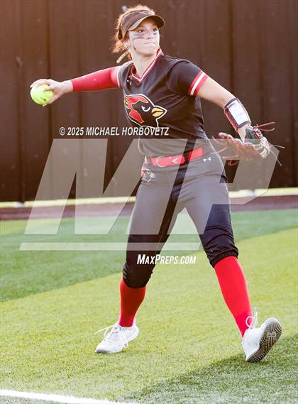 Thumbnail 2 in Melissa @ Aledo (UIL 5A D1 Girls Softball State Semi-Final) photogallery.