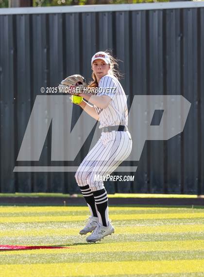 Thumbnail 2 in Melissa @ Aledo (UIL 5A D1 Girls Softball State Semi-Final) photogallery.