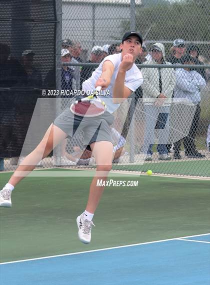 Thumbnail 2 in UIL 3A & 4A Tennis Doubles Quarterfinals photogallery.