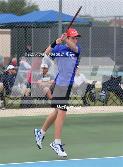 Thumbnail 2 in UIL 3A & 4A Tennis Doubles Quarterfinals photogallery.