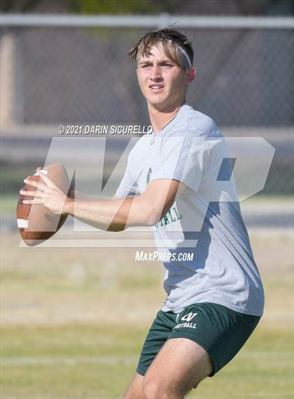 Thumbnail 2 in Campo Verde vs  Bourgade Catholic (Cactus Duel Out West 7-on-7 Tournament) photogallery.