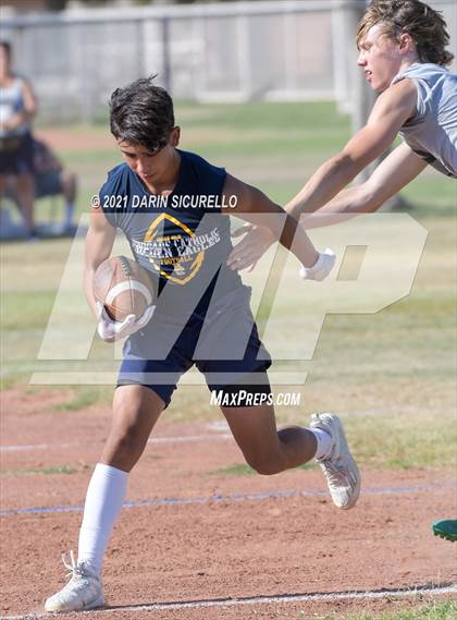 Thumbnail 1 in Campo Verde vs  Bourgade Catholic (Cactus Duel Out West 7-on-7 Tournament) photogallery.