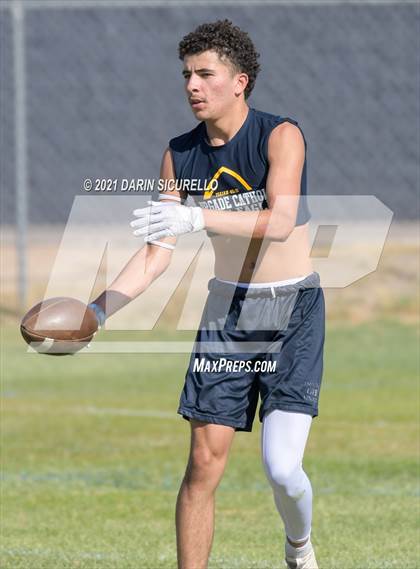 Thumbnail 3 in Campo Verde vs  Bourgade Catholic (Cactus Duel Out West 7-on-7 Tournament) photogallery.