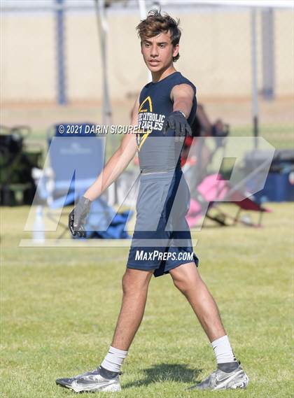 Thumbnail 2 in Campo Verde vs  Bourgade Catholic (Cactus Duel Out West 7-on-7 Tournament) photogallery.