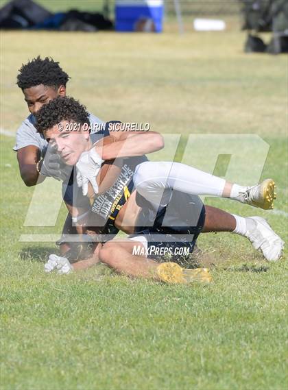 Thumbnail 3 in Campo Verde vs  Bourgade Catholic (Cactus Duel Out West 7-on-7 Tournament) photogallery.