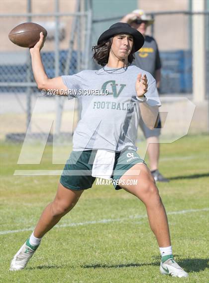 Thumbnail 1 in Campo Verde vs  Bourgade Catholic (Cactus Duel Out West 7-on-7 Tournament) photogallery.
