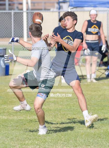 Thumbnail 2 in Campo Verde vs  Bourgade Catholic (Cactus Duel Out West 7-on-7 Tournament) photogallery.