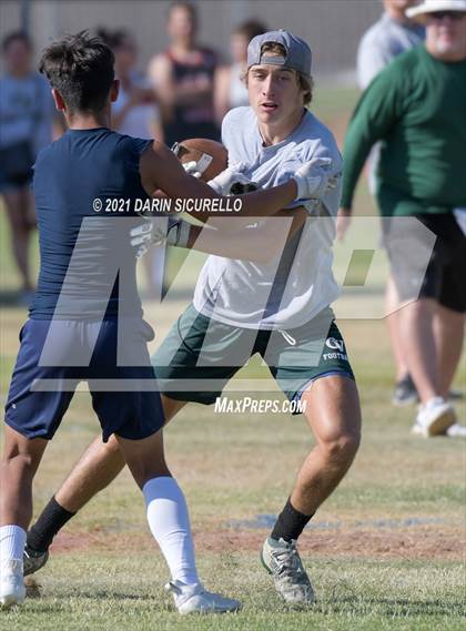 Thumbnail 3 in Campo Verde vs  Bourgade Catholic (Cactus Duel Out West 7-on-7 Tournament) photogallery.