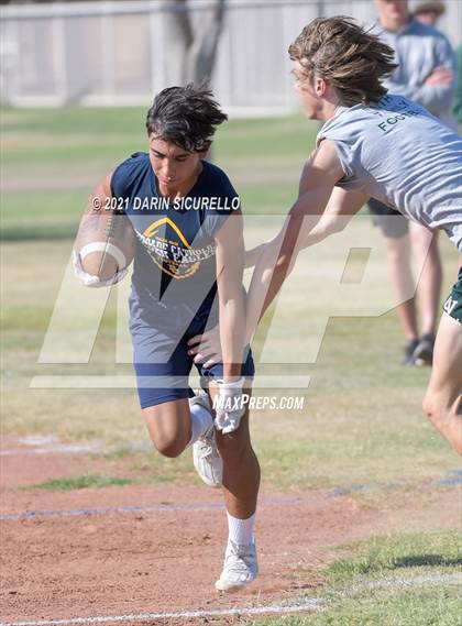 Thumbnail 3 in Campo Verde vs  Bourgade Catholic (Cactus Duel Out West 7-on-7 Tournament) photogallery.
