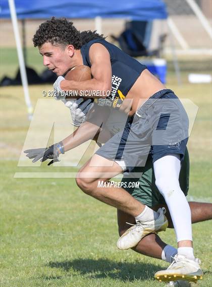 Thumbnail 2 in Campo Verde vs  Bourgade Catholic (Cactus Duel Out West 7-on-7 Tournament) photogallery.