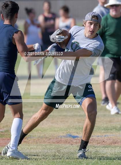 Thumbnail 1 in Campo Verde vs  Bourgade Catholic (Cactus Duel Out West 7-on-7 Tournament) photogallery.