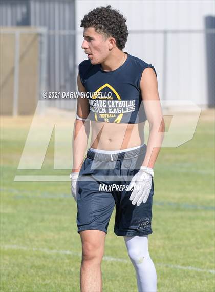 Thumbnail 1 in Campo Verde vs  Bourgade Catholic (Cactus Duel Out West 7-on-7 Tournament) photogallery.