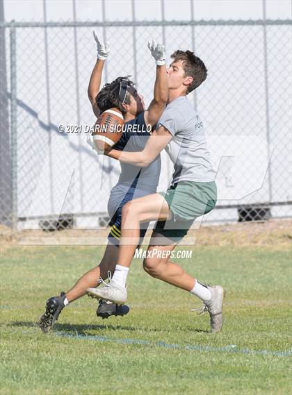 Thumbnail 3 in Campo Verde vs  Bourgade Catholic (Cactus Duel Out West 7-on-7 Tournament) photogallery.