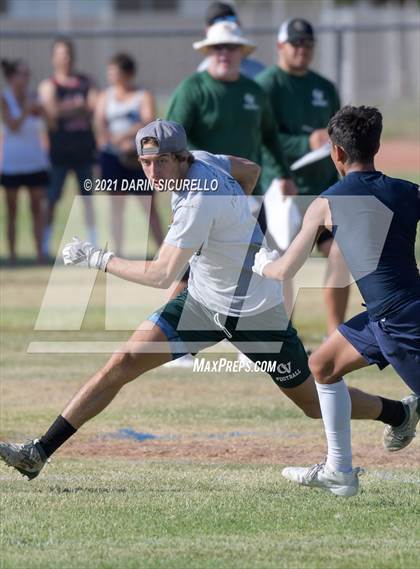 Thumbnail 2 in Campo Verde vs  Bourgade Catholic (Cactus Duel Out West 7-on-7 Tournament) photogallery.