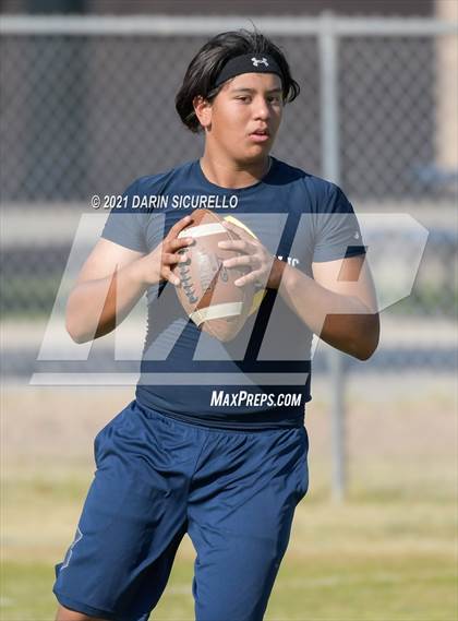 Thumbnail 3 in Campo Verde vs  Bourgade Catholic (Cactus Duel Out West 7-on-7 Tournament) photogallery.
