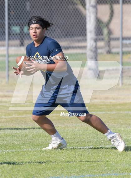 Thumbnail 1 in Campo Verde vs  Bourgade Catholic (Cactus Duel Out West 7-on-7 Tournament) photogallery.