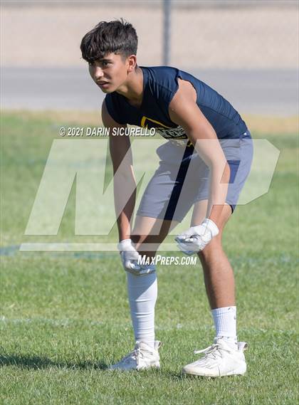 Thumbnail 3 in Campo Verde vs  Bourgade Catholic (Cactus Duel Out West 7-on-7 Tournament) photogallery.