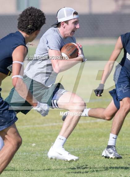 Thumbnail 2 in Campo Verde vs  Bourgade Catholic (Cactus Duel Out West 7-on-7 Tournament) photogallery.