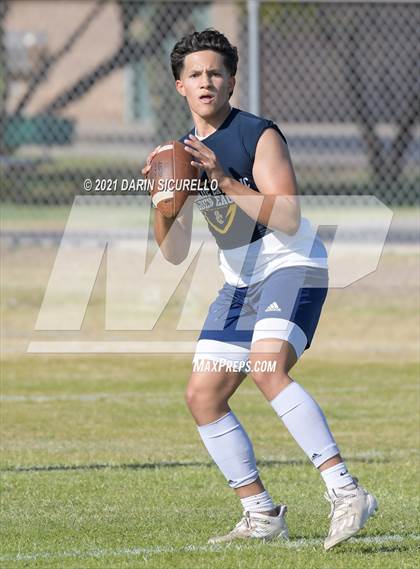 Thumbnail 3 in Campo Verde vs  Bourgade Catholic (Cactus Duel Out West 7-on-7 Tournament) photogallery.
