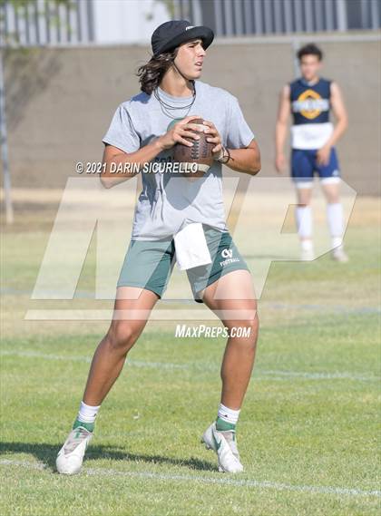 Thumbnail 3 in Campo Verde vs  Bourgade Catholic (Cactus Duel Out West 7-on-7 Tournament) photogallery.