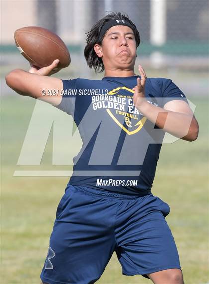 Thumbnail 1 in Campo Verde vs  Bourgade Catholic (Cactus Duel Out West 7-on-7 Tournament) photogallery.