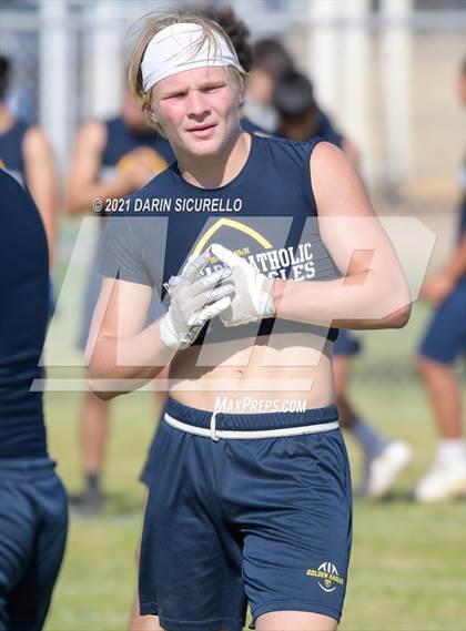 Thumbnail 3 in Campo Verde vs  Bourgade Catholic (Cactus Duel Out West 7-on-7 Tournament) photogallery.