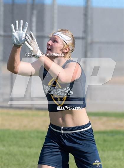 Thumbnail 2 in Campo Verde vs  Bourgade Catholic (Cactus Duel Out West 7-on-7 Tournament) photogallery.