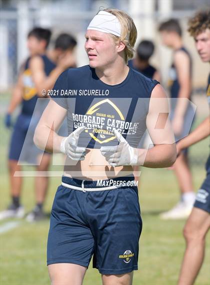 Thumbnail 2 in Campo Verde vs  Bourgade Catholic (Cactus Duel Out West 7-on-7 Tournament) photogallery.