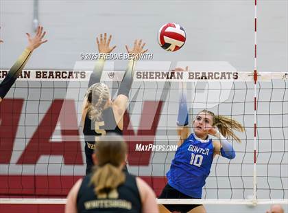 Thumbnail 2 in Gunter vs. Whitesboro (UIL 3A Volleyball Area Playoff) photogallery.