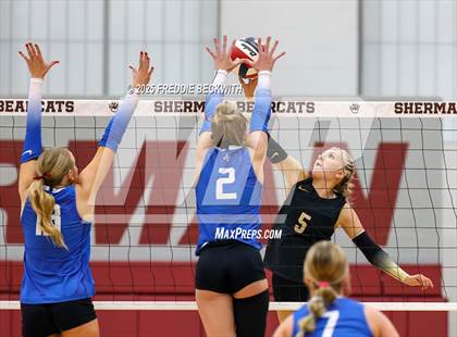 Thumbnail 1 in Gunter vs. Whitesboro (UIL 3A Volleyball Area Playoff) photogallery.