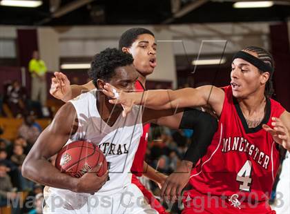 Thumbnail 3 in Springfield Central vs. Manchester (Spalding Hoophall Classic) photogallery.