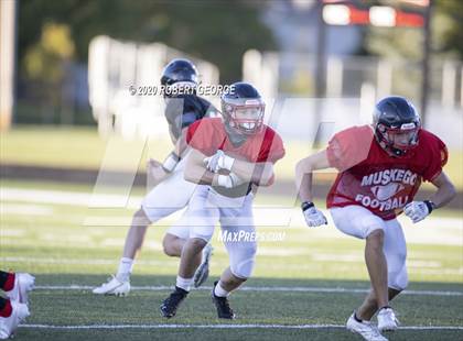 Thumbnail 1 in Catholic Memorial vs Muskego (Scrimmage) photogallery.