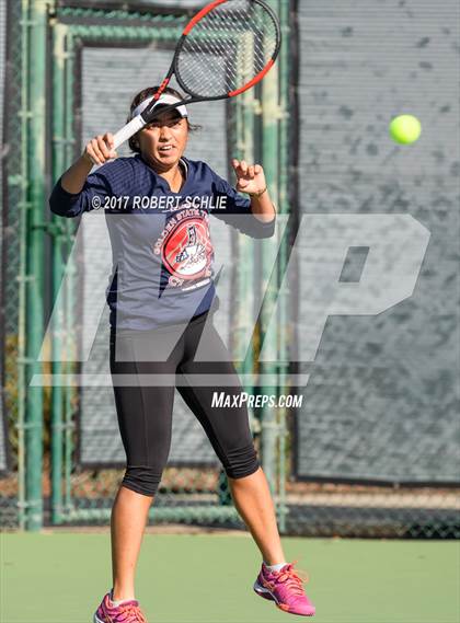 Thumbnail 2 in Del Oro vs St Francis (CIF NorCal Regional Girls Tennis Championships) photogallery.