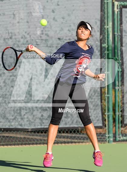 Thumbnail 1 in Del Oro vs St Francis (CIF NorCal Regional Girls Tennis Championships) photogallery.