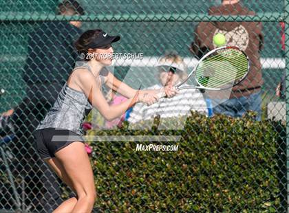 Thumbnail 3 in Del Oro vs St Francis (CIF NorCal Regional Girls Tennis Championships) photogallery.