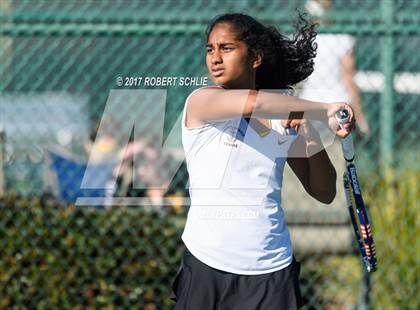 Thumbnail 3 in Del Oro vs St Francis (CIF NorCal Regional Girls Tennis Championships) photogallery.