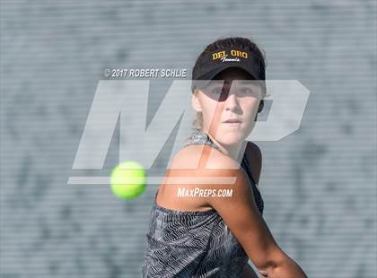 Thumbnail 3 in Del Oro vs St Francis (CIF NorCal Regional Girls Tennis Championships) photogallery.